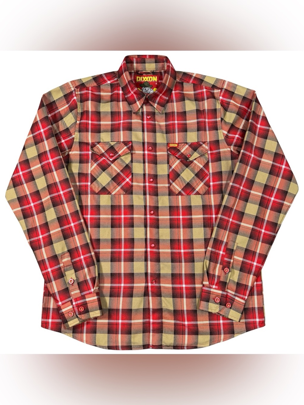 Dixxon Flannel Shirt Leatherneck Men’s Large Tall Red Plaid Oorah Marine Corps